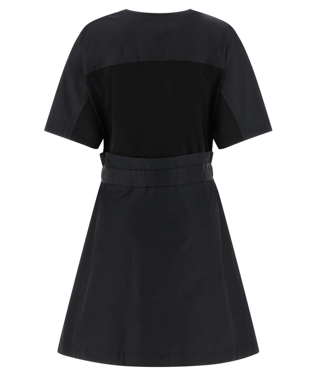 MONCLER Черное хлопковое повседневное платье, фото 2