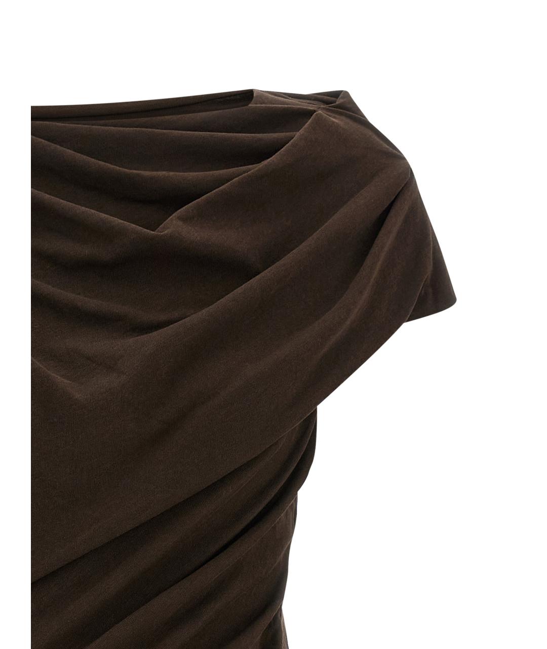 entire studios Коричневое хлопковое коктейльное платье, фото 3