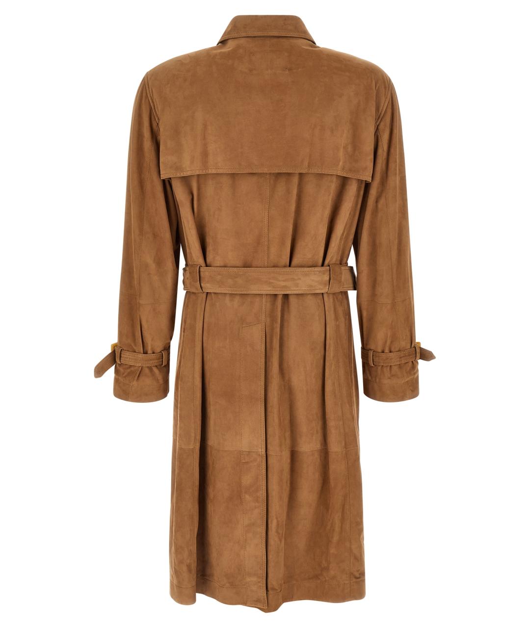 BRUNELLO CUCINELLI Бежевый замшевый тренч / плащ, фото 2