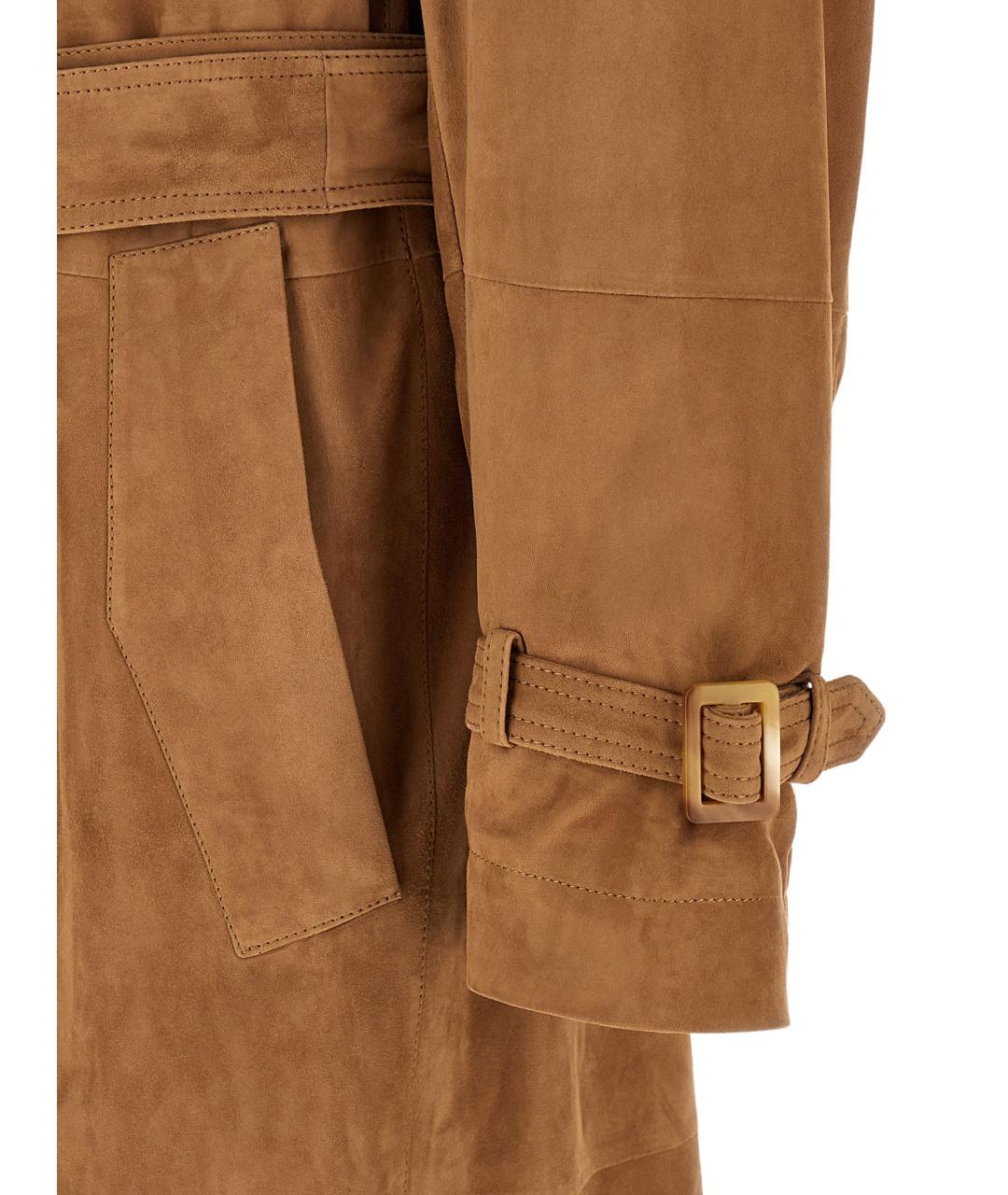 BRUNELLO CUCINELLI Бежевый замшевый тренч / плащ, фото 4