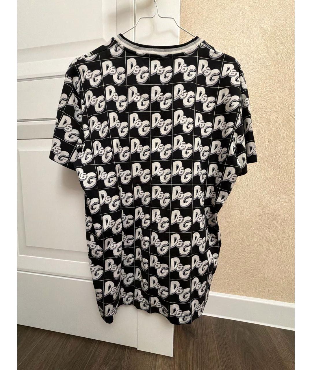 DOLCE&GABBANA Антрацитовая хлопко-эластановая футболка, фото 2