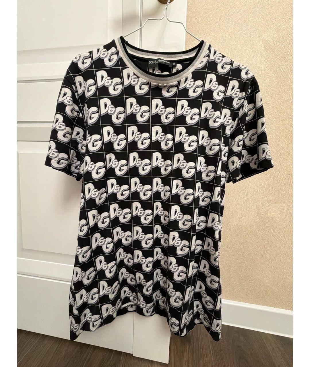 DOLCE&GABBANA Антрацитовая хлопко-эластановая футболка, фото 5