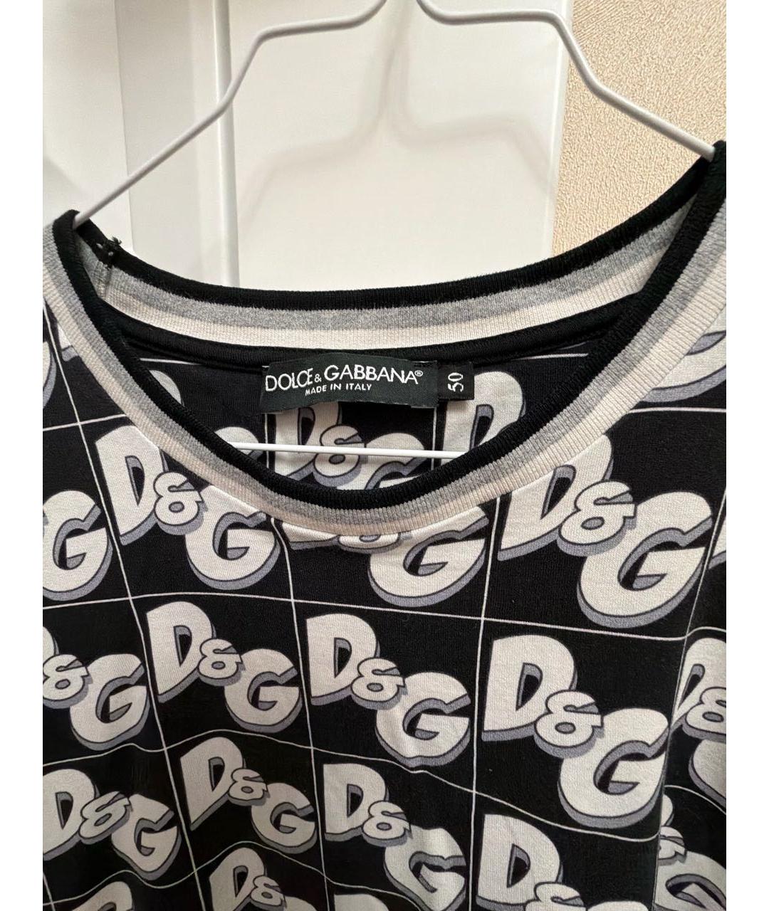 DOLCE&GABBANA Антрацитовая хлопко-эластановая футболка, фото 3