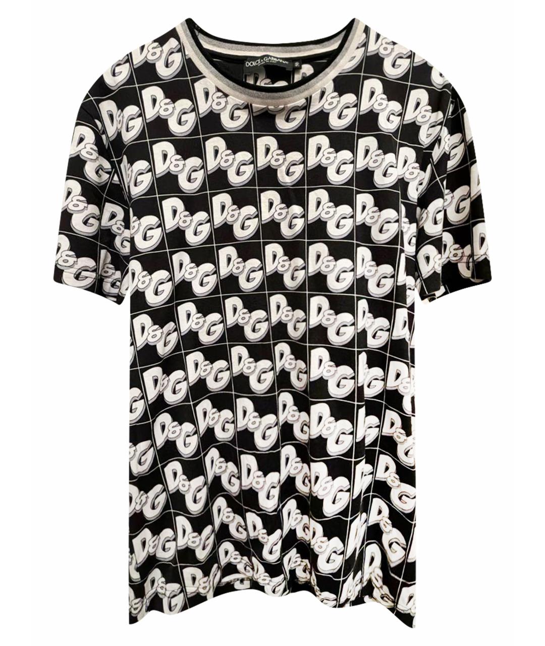 DOLCE&GABBANA Антрацитовая хлопко-эластановая футболка, фото 1