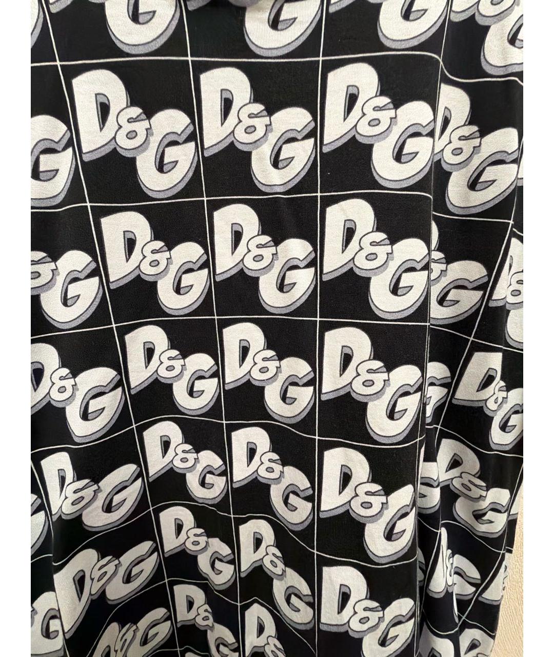 DOLCE&GABBANA Антрацитовая хлопко-эластановая футболка, фото 4