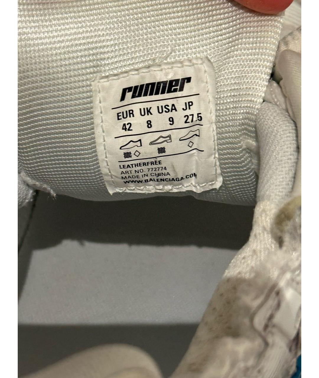 BALENCIAGA Белые текстильные высокие кроссовки / кеды, фото 8