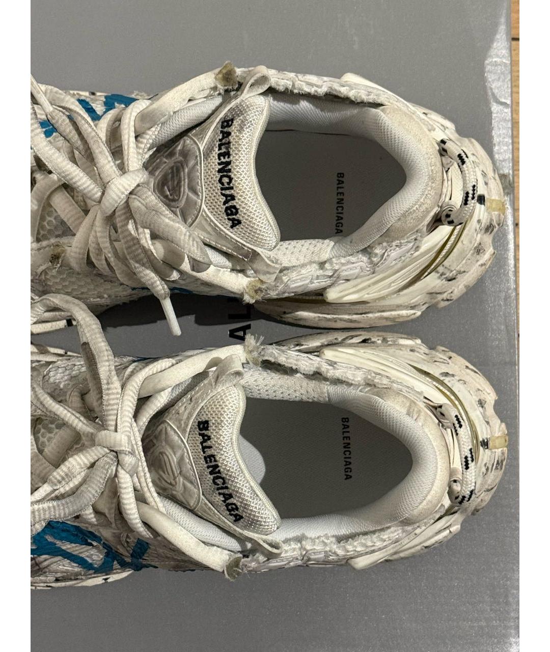 BALENCIAGA Белые текстильные высокие кроссовки / кеды, фото 7