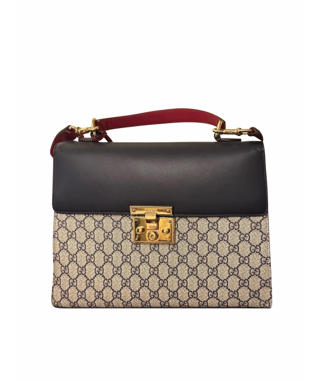 GUCCI Темно-синяя кожаная сумка с короткими ручками, фото 1