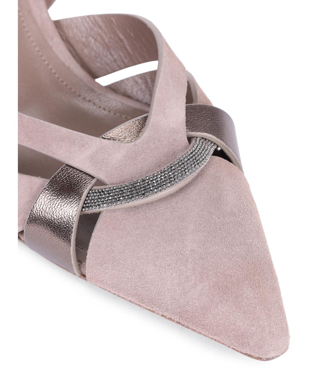 PANICALE Бежевые замшевые туфли, фото 4