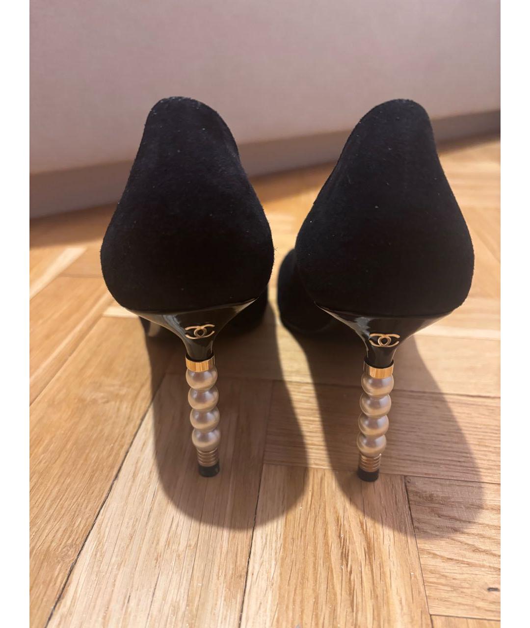 CHANEL Черные замшевые туфли, фото 4