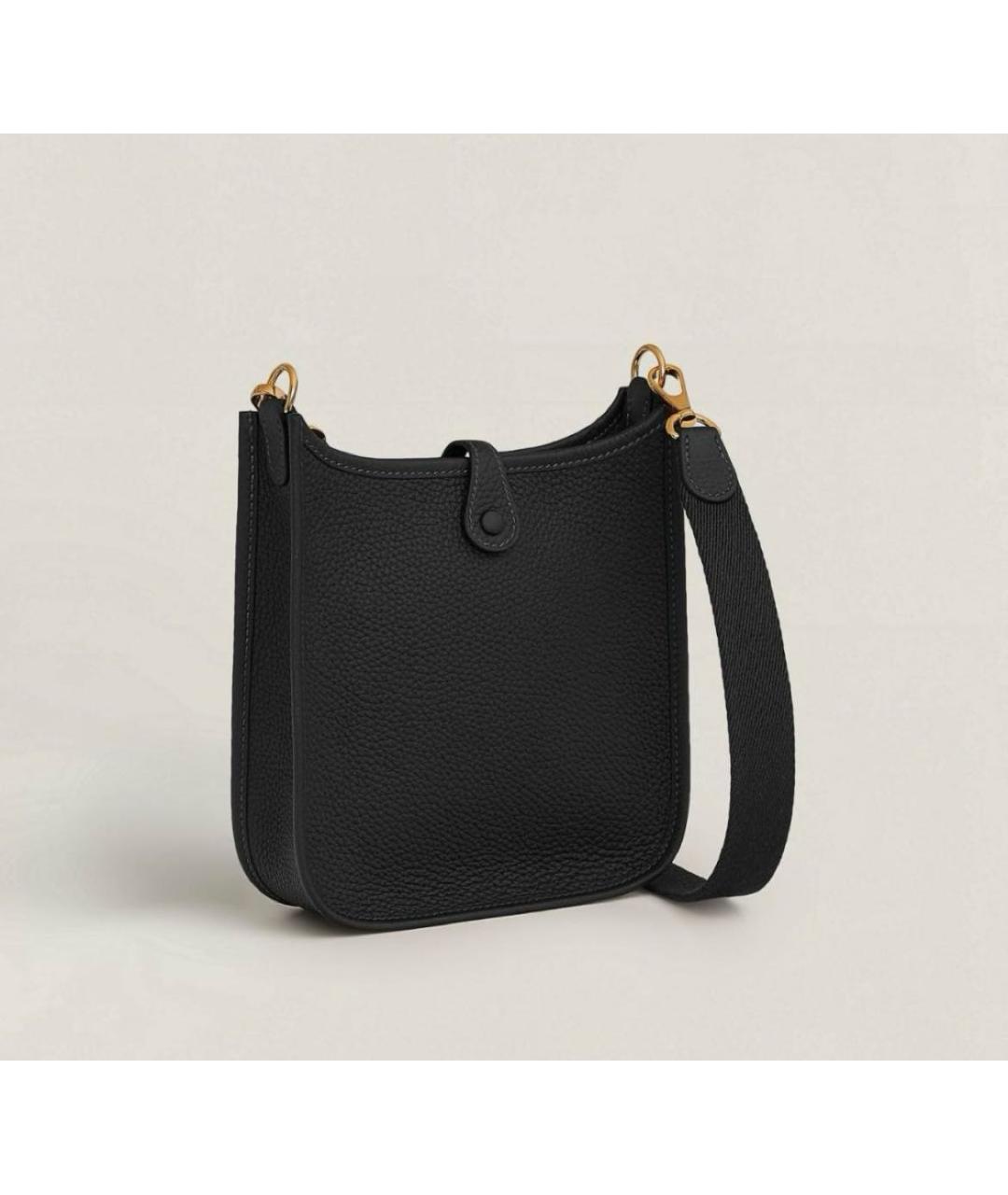 HERMES Черная кожаная сумка через плечо, фото 3