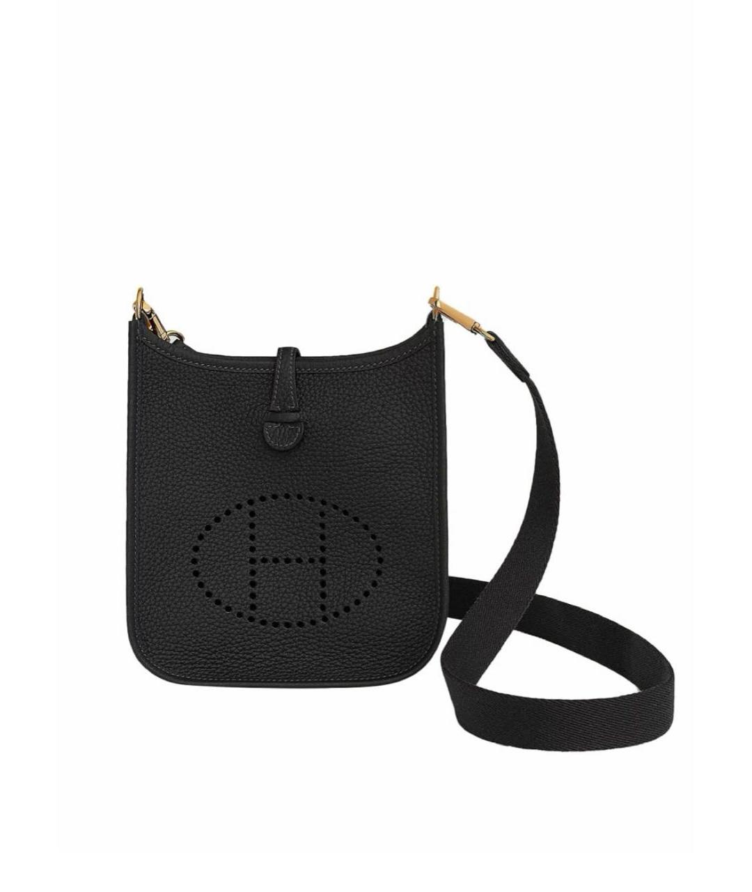 HERMES Черная кожаная сумка через плечо, фото 2