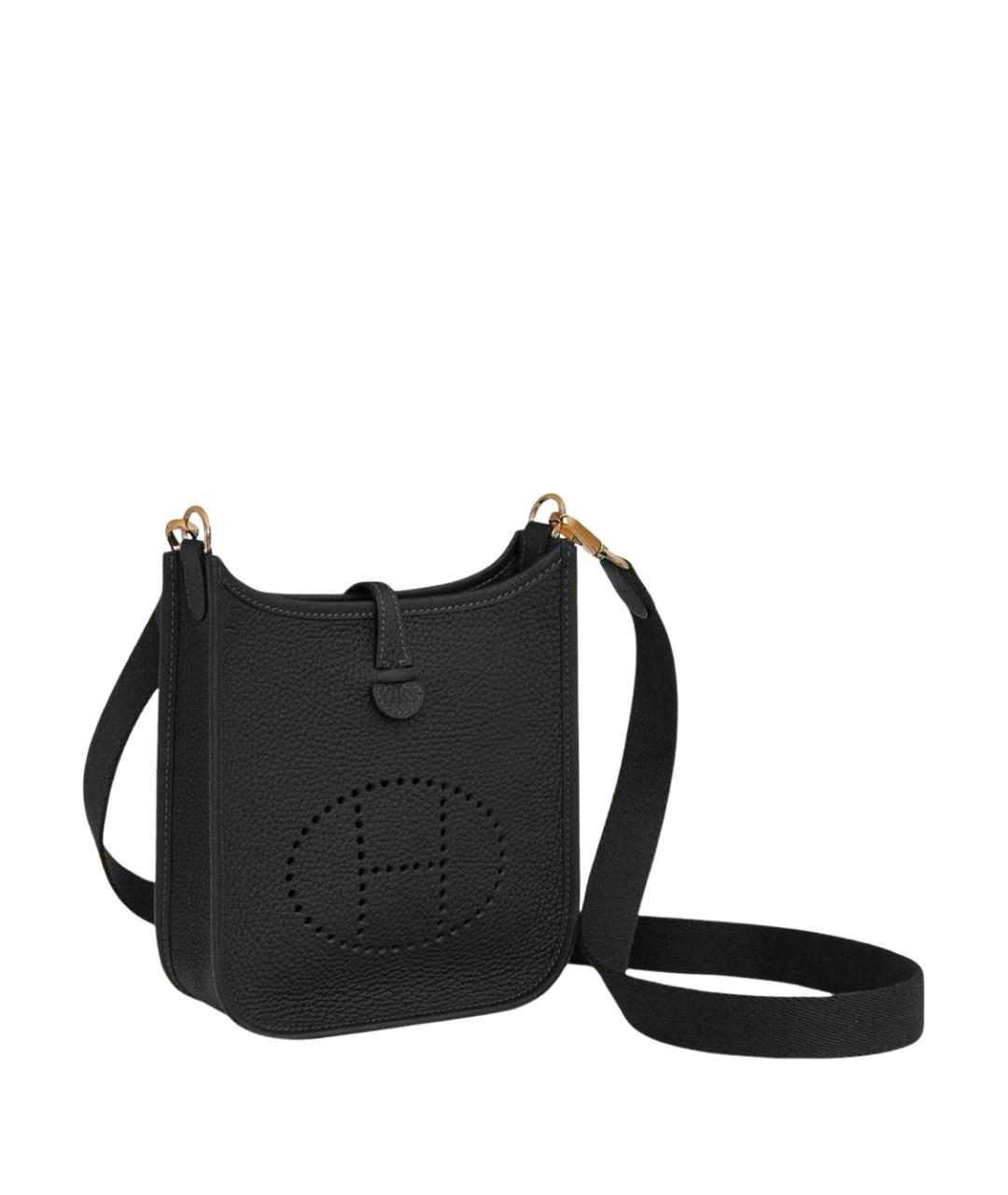 HERMES Черная кожаная сумка через плечо, фото 1