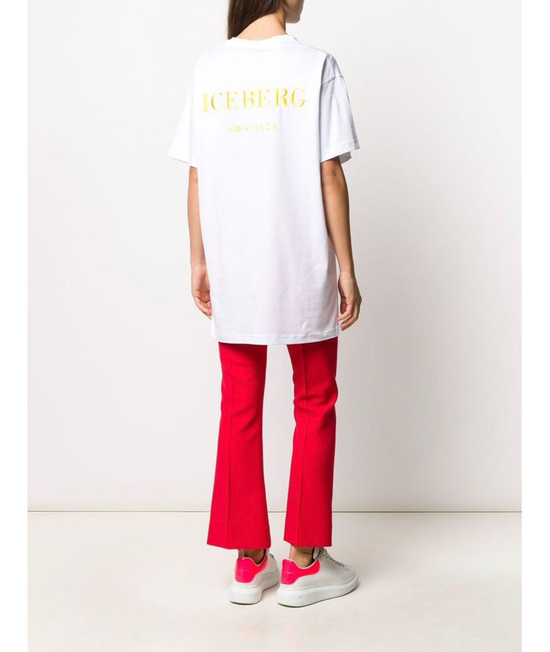 ICEBERG Белая хлопковая футболка, фото 4