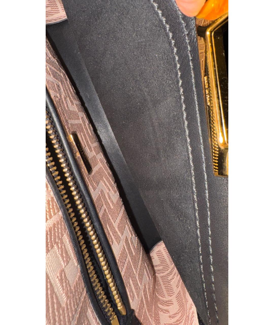 FENDI Черная кожаная сумка с короткими ручками, фото 7