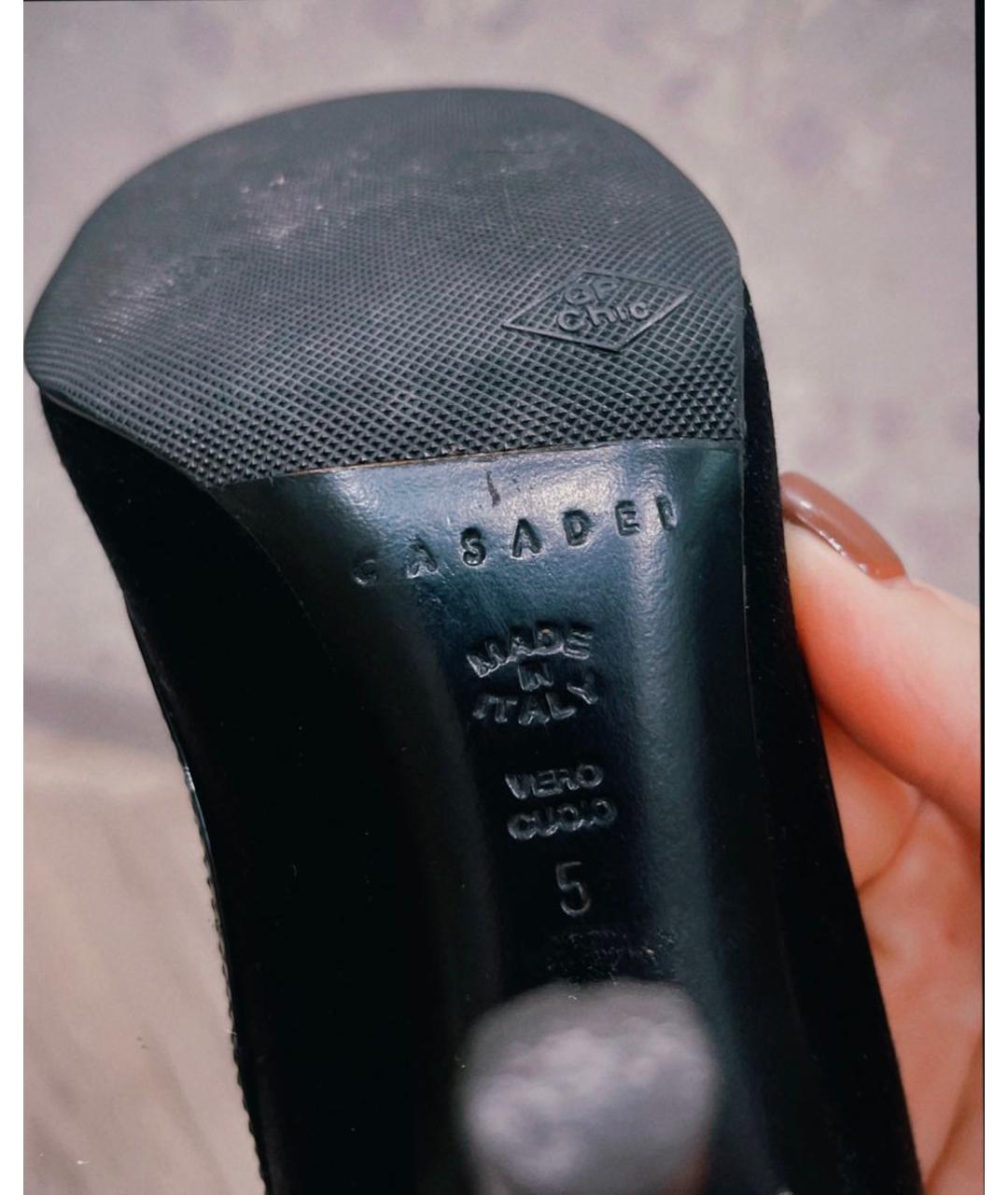 CASADEI Черные текстильные туфли, фото 4