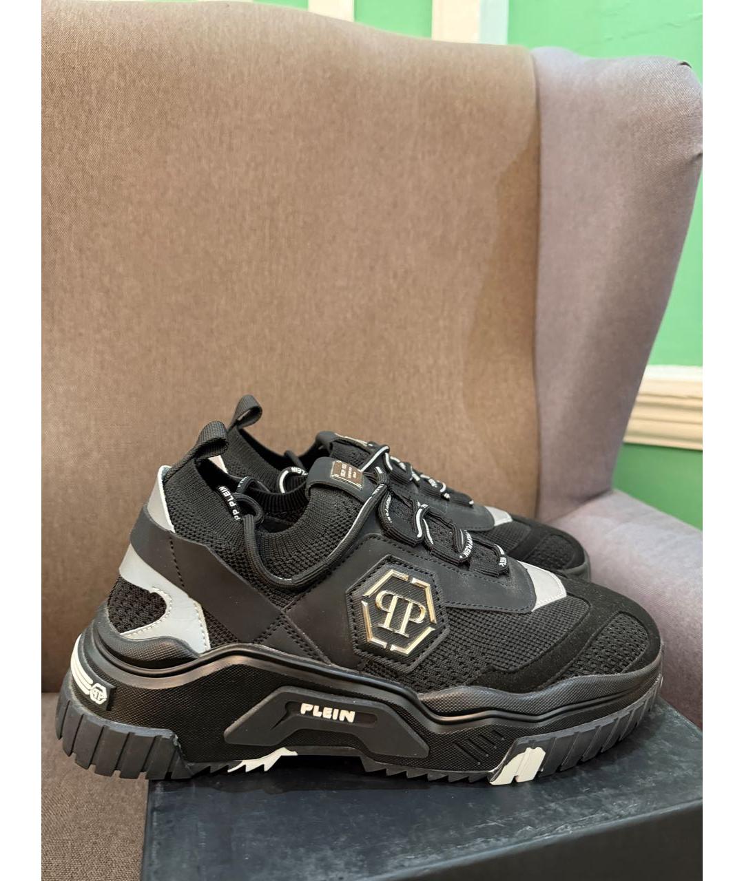 PHILIPP PLEIN Черные низкие кроссовки / кеды, фото 2