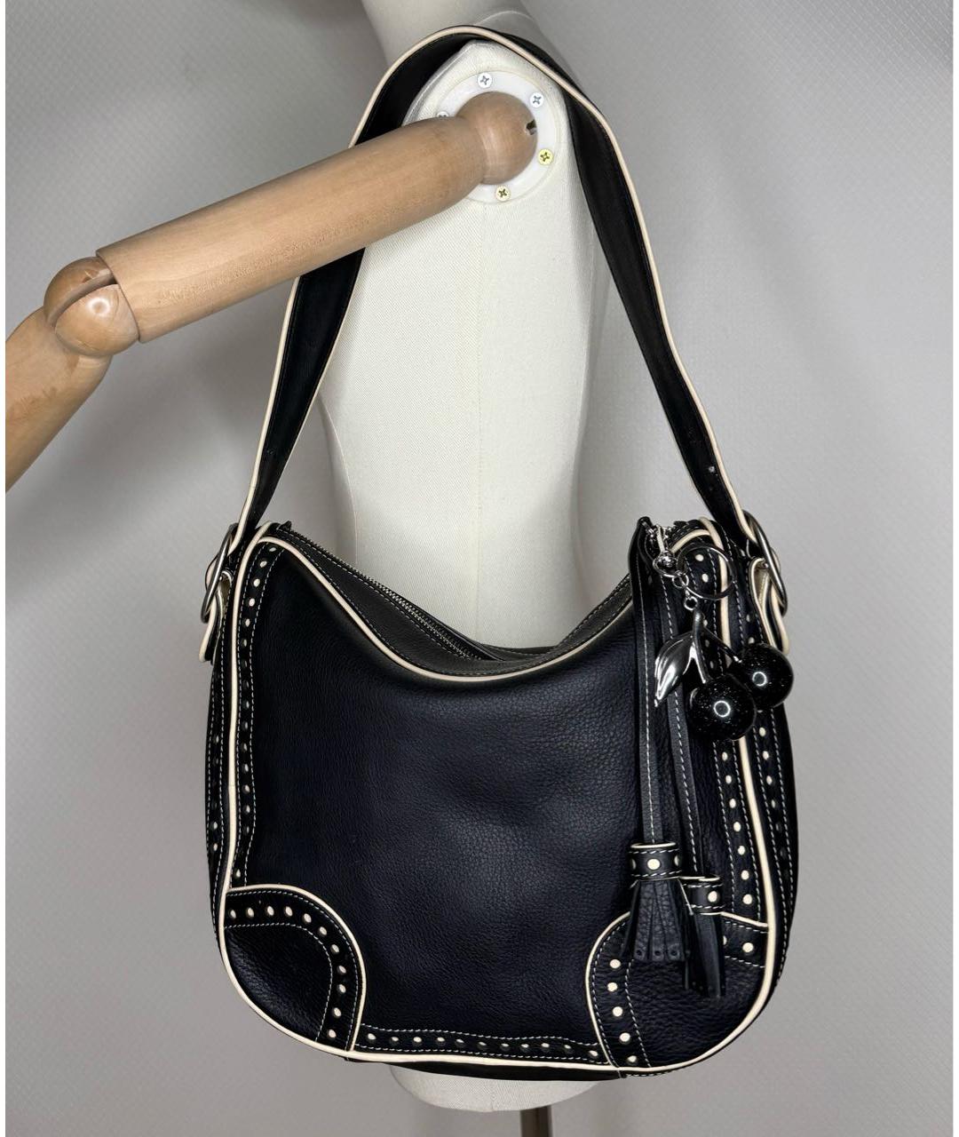 BALLY Черная кожаная сумка с короткими ручками, фото 8