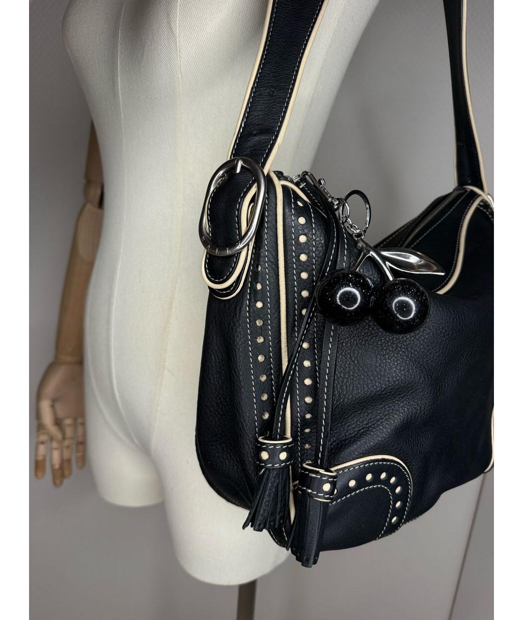 BALLY Черная кожаная сумка с короткими ручками, фото 6