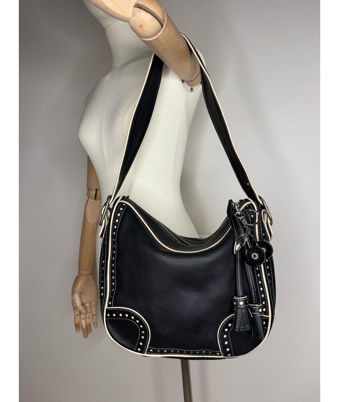 BALLY Черная кожаная сумка с короткими ручками, фото 2