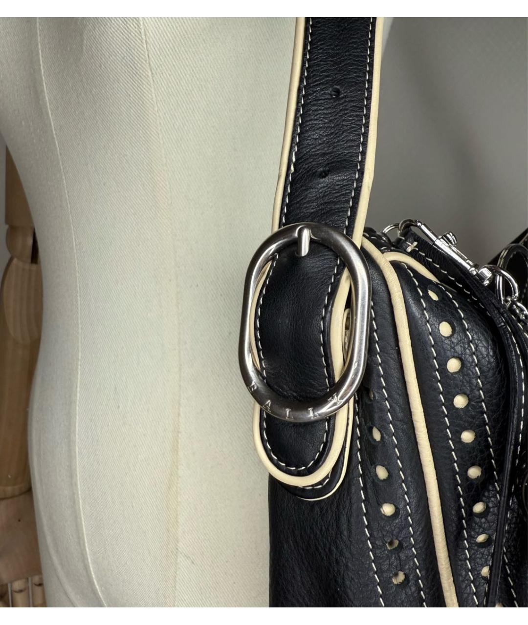 BALLY Черная кожаная сумка с короткими ручками, фото 5