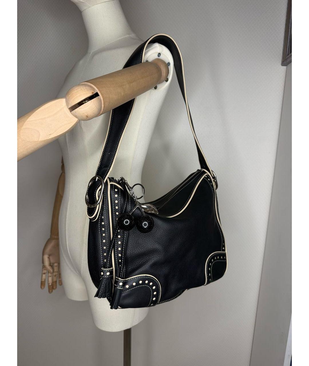 BALLY Черная кожаная сумка с короткими ручками, фото 3