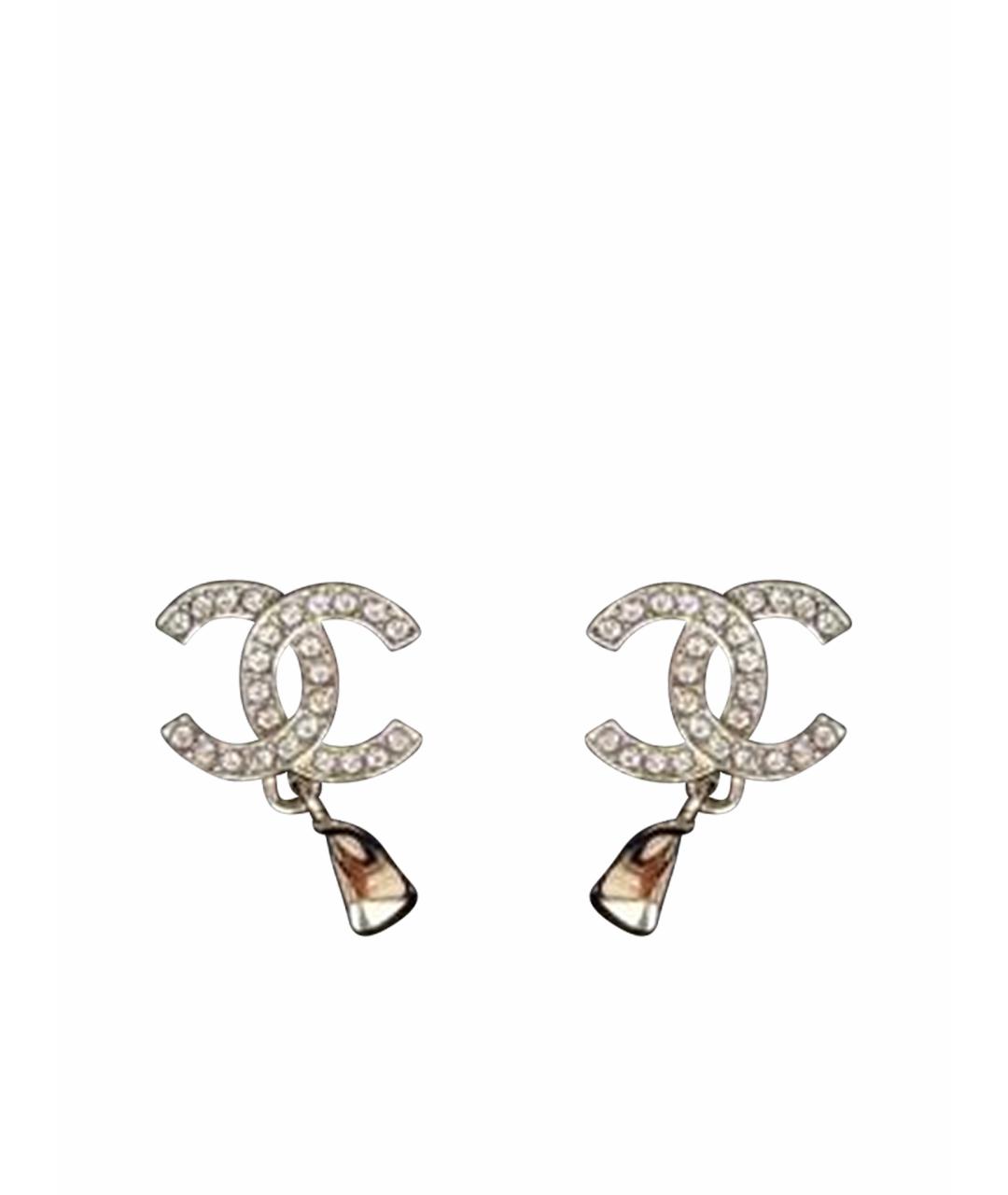 CHANEL Золотые металлические серьги, фото 1