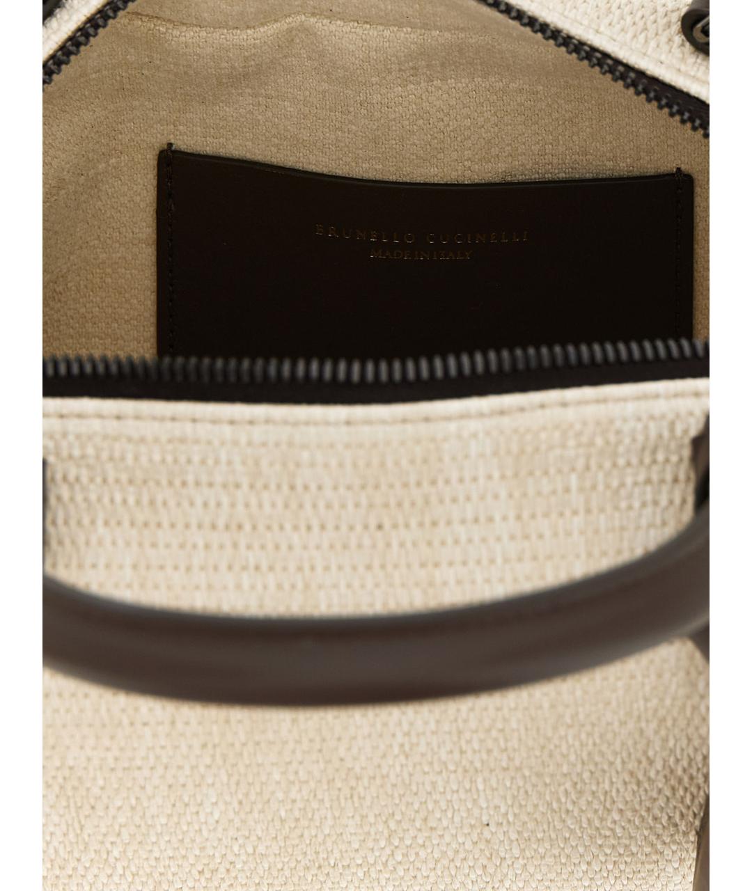 BRUNELLO CUCINELLI Бежевая сумка с короткими ручками, фото 4