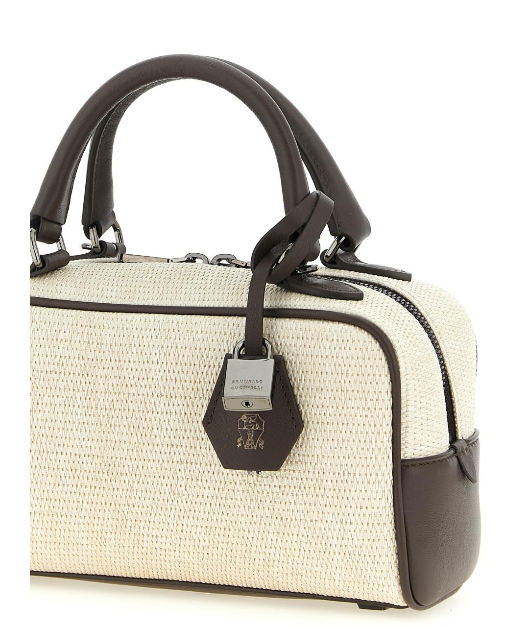 BRUNELLO CUCINELLI Бежевая сумка с короткими ручками, фото 3