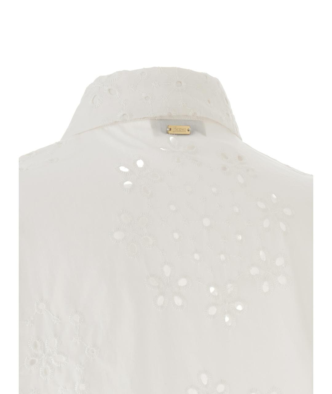 HERNO Белая хлопковая рубашка, фото 5