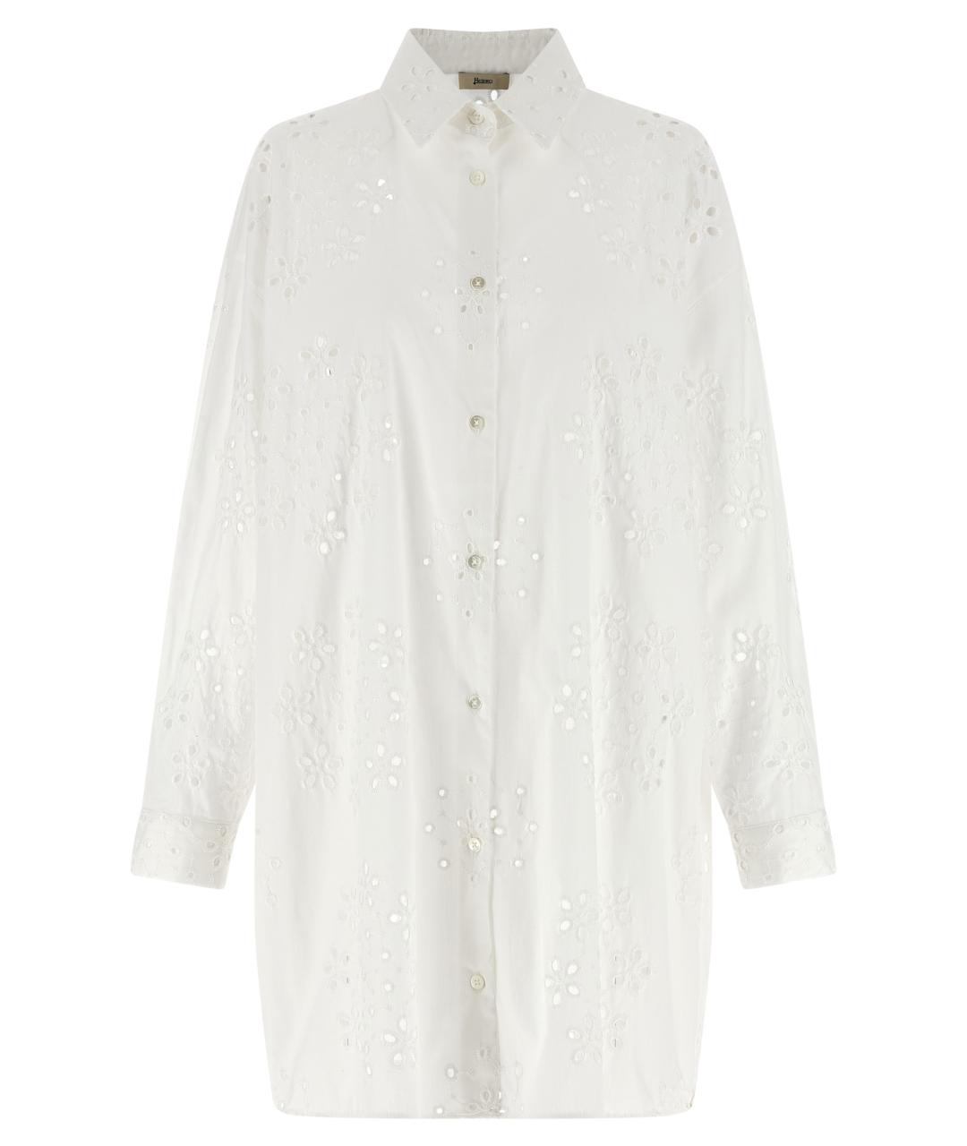 HERNO Белая хлопковая рубашка, фото 1