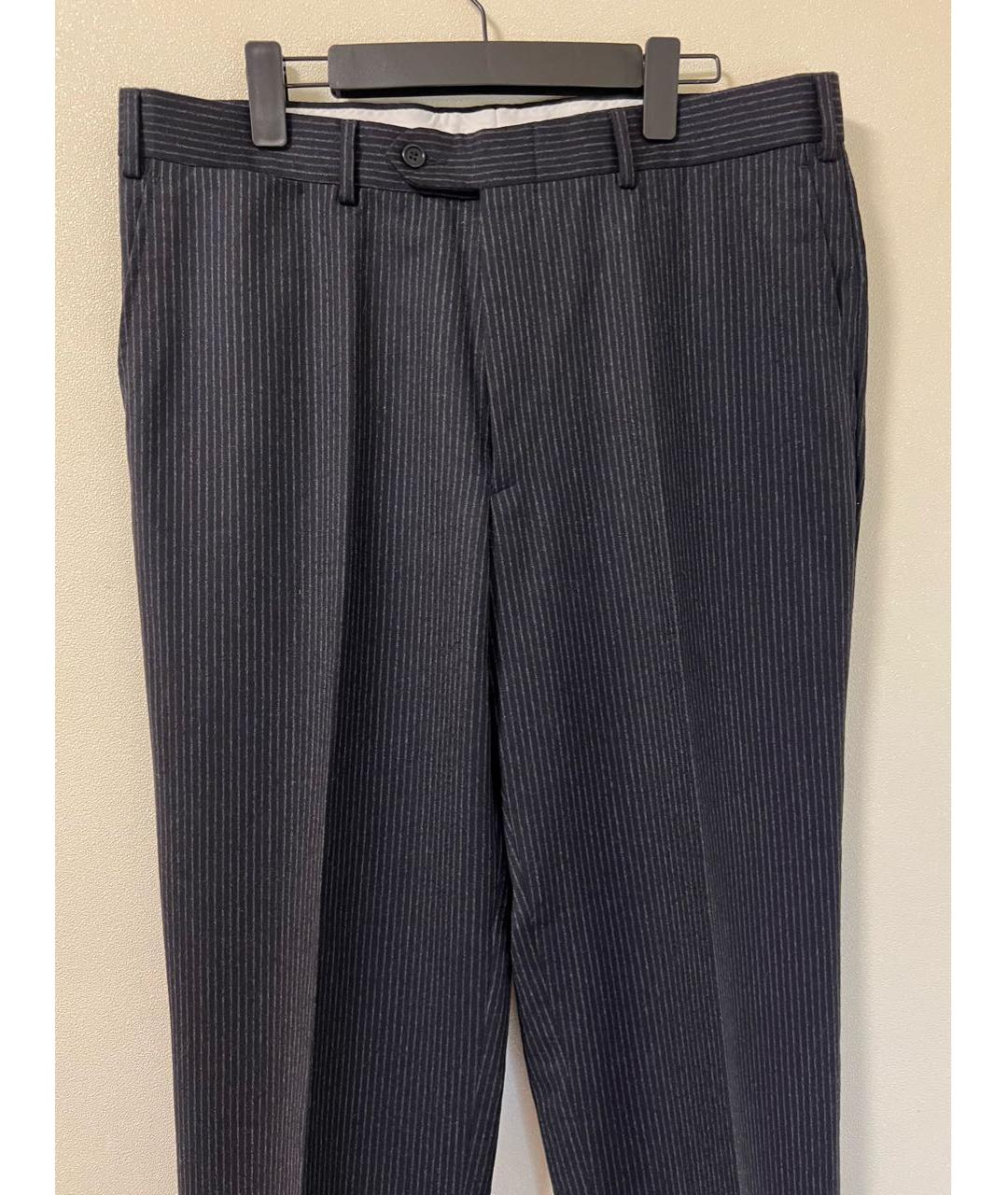 CERRUTI 1881 Черные шерстяные классические брюки, фото 4