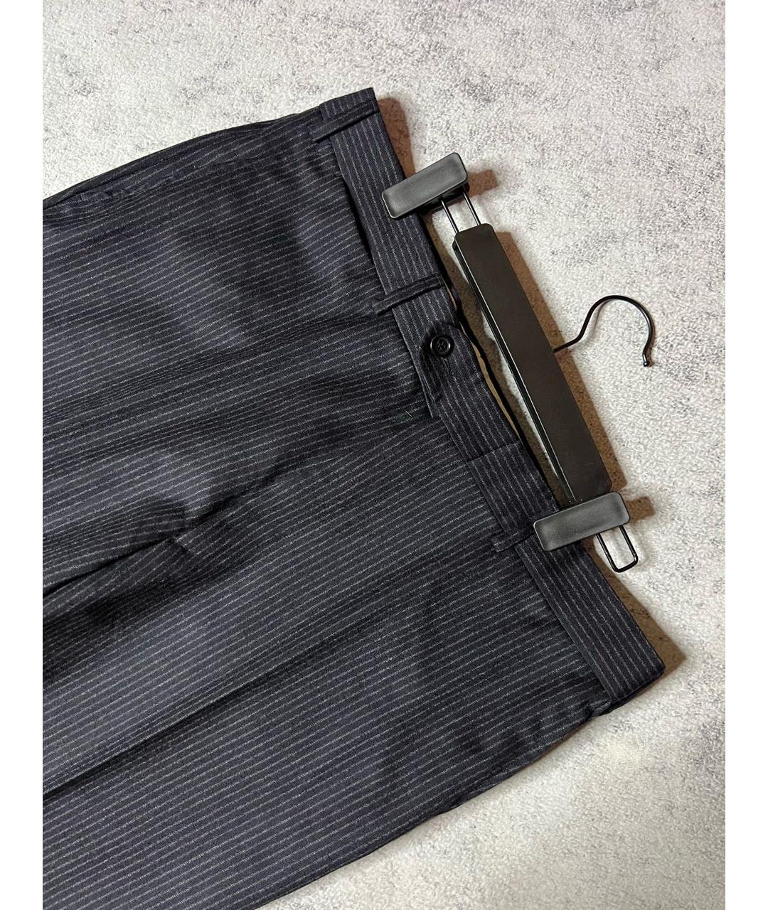 CERRUTI 1881 Черные шерстяные классические брюки, фото 5