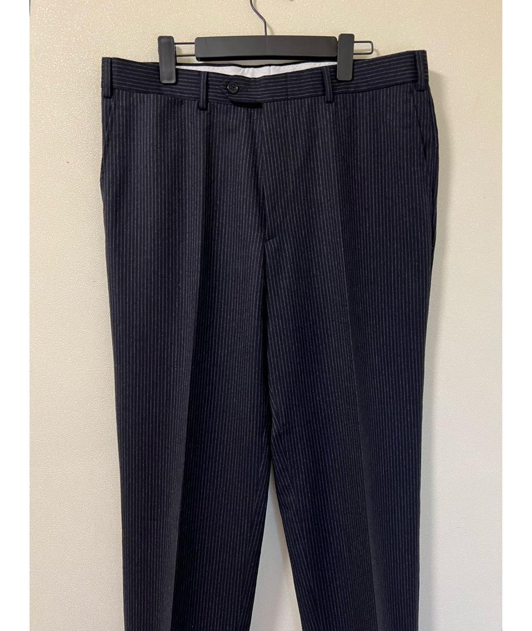 CERRUTI 1881 Черные шерстяные классические брюки, фото 3