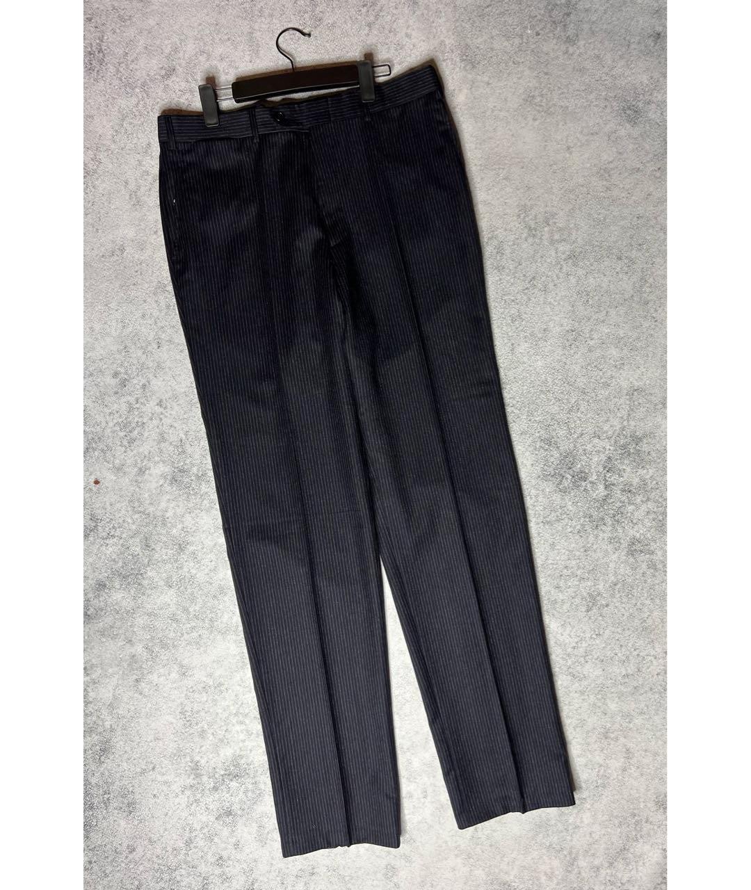 CERRUTI 1881 Черные шерстяные классические брюки, фото 7