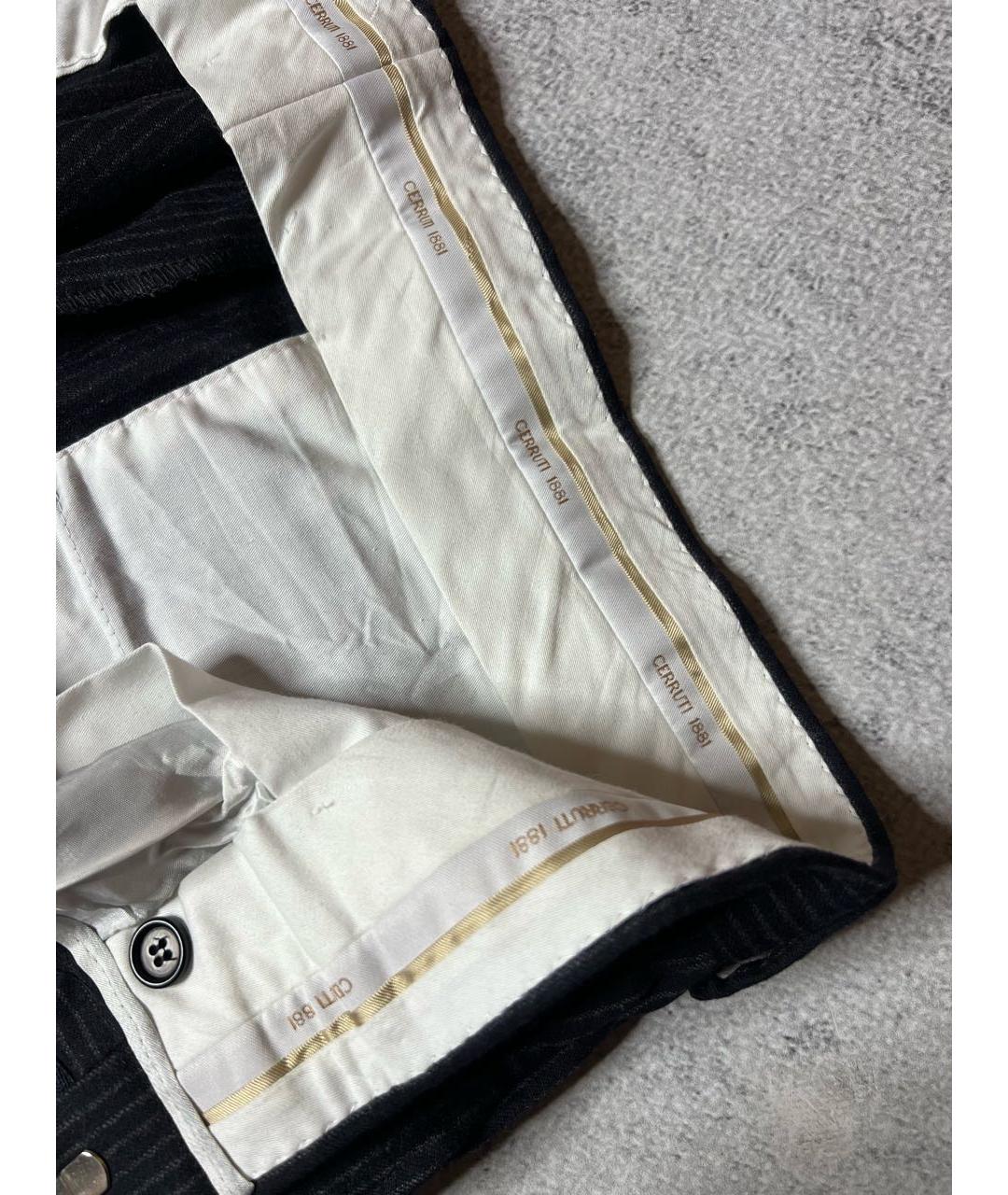 CERRUTI 1881 Черные шерстяные классические брюки, фото 6