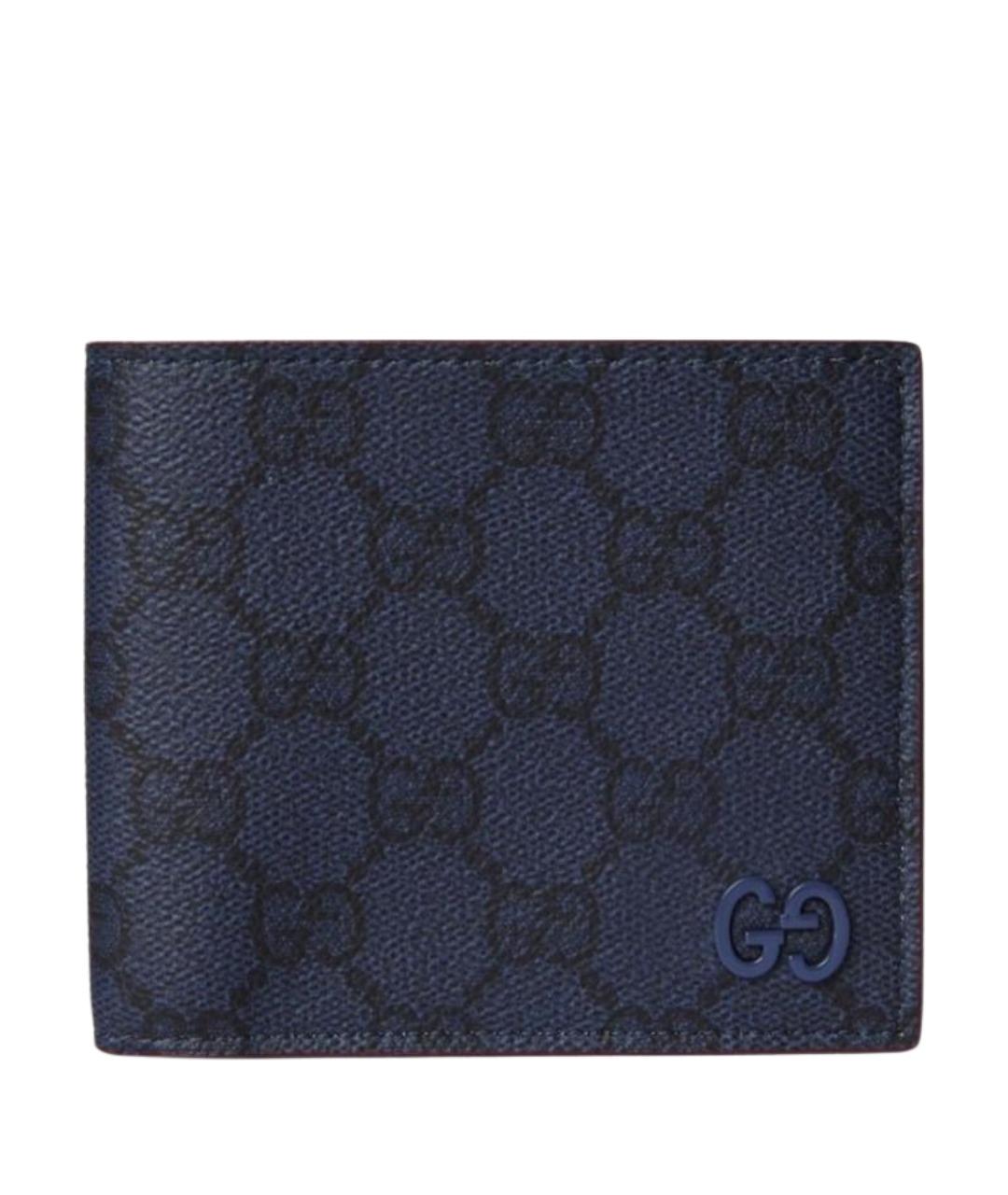GUCCI Темно-синий кожаный кошелек, фото 1