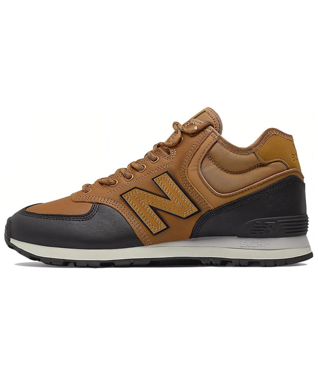 NEW BALANCE Коричневые кожаные кроссовки, фото 2