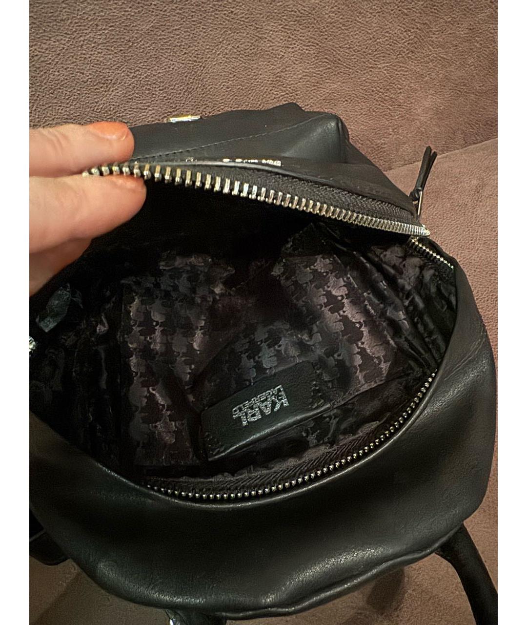 KARL LAGERFELD Черный рюкзак из искусственной кожи, фото 7