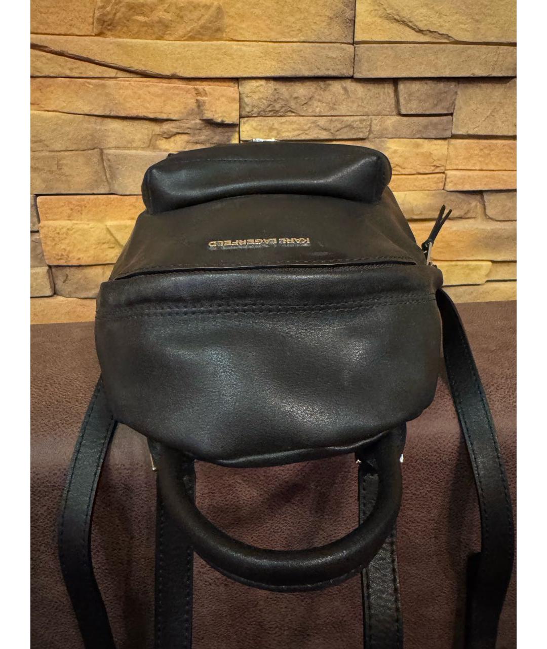 KARL LAGERFELD Черный рюкзак из искусственной кожи, фото 5