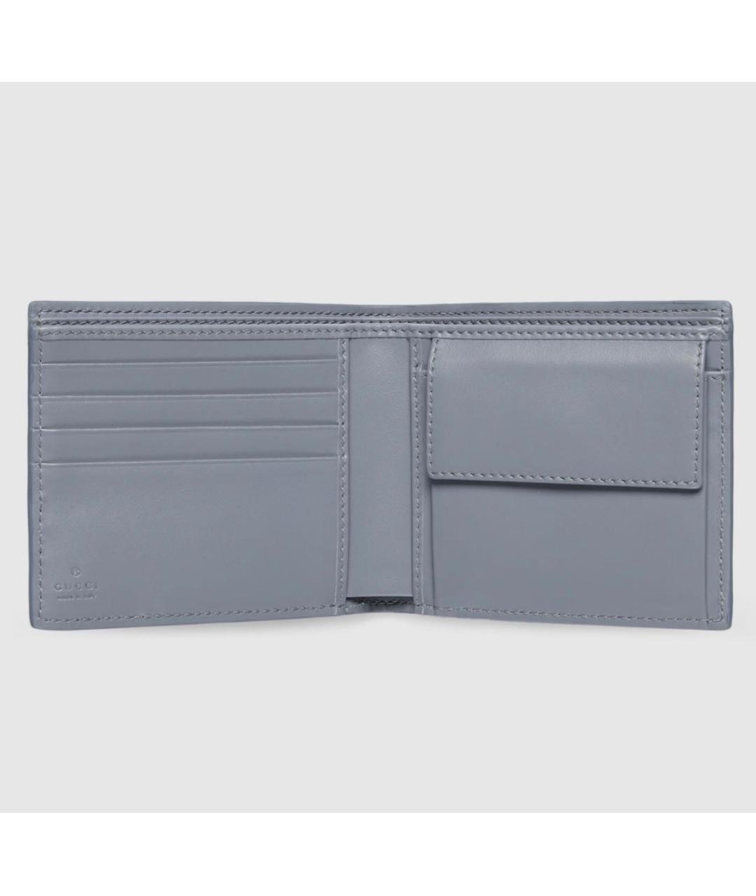 GUCCI Темно-синий кожаный кошелек, фото 2