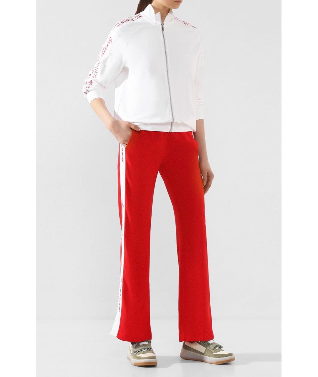 ERMANNO SCERVINO Красные полиэстеровые прямые брюки, фото 8