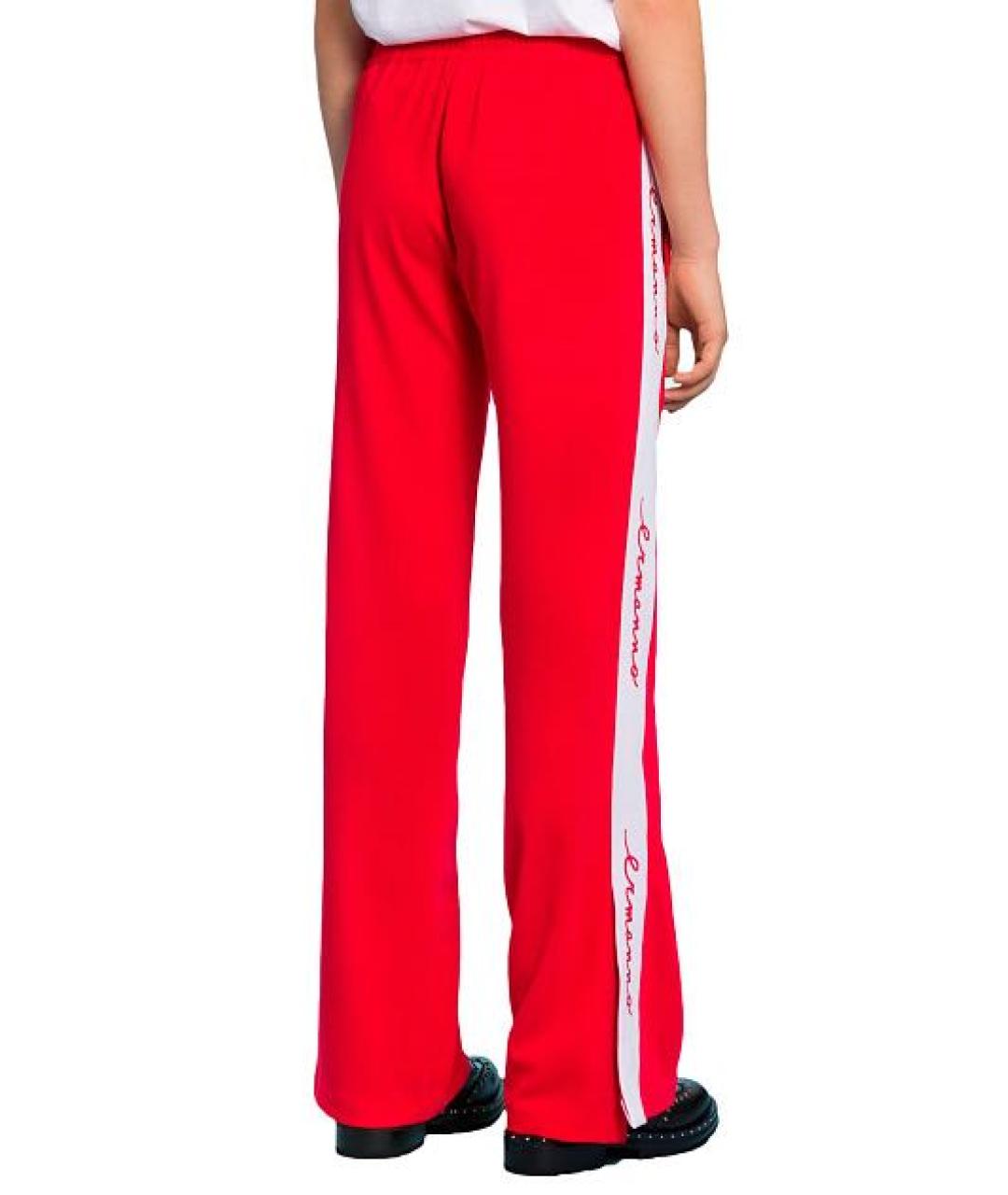 ERMANNO SCERVINO Красные полиэстеровые прямые брюки, фото 3