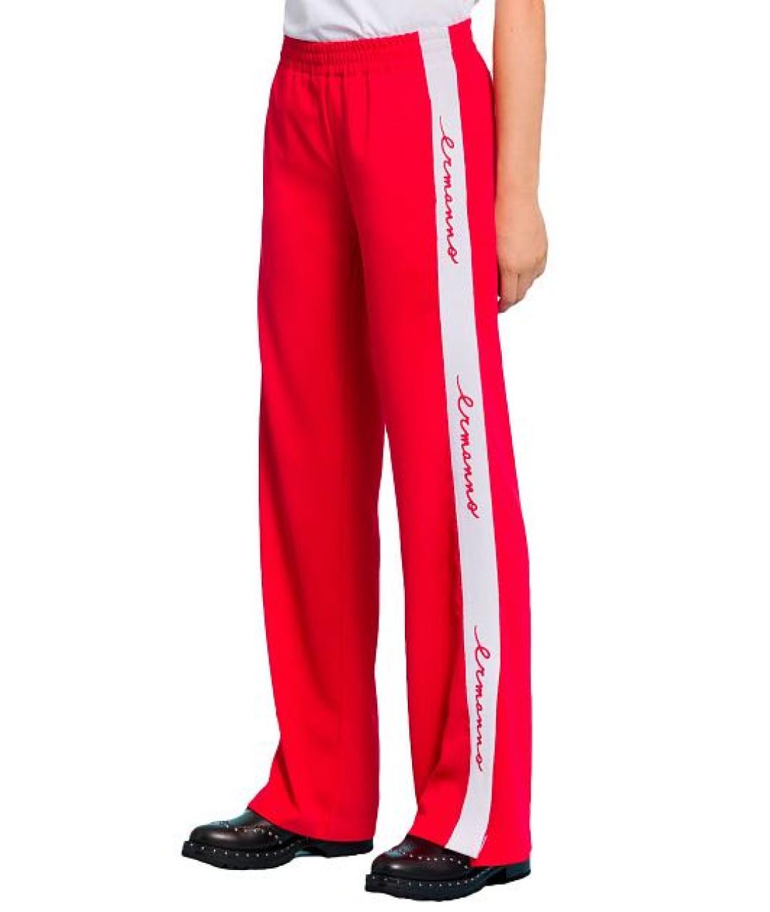 ERMANNO SCERVINO Красные полиэстеровые прямые брюки, фото 2
