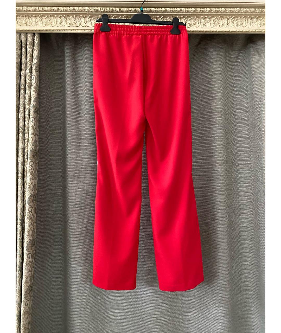 ERMANNO SCERVINO Красные полиэстеровые прямые брюки, фото 7