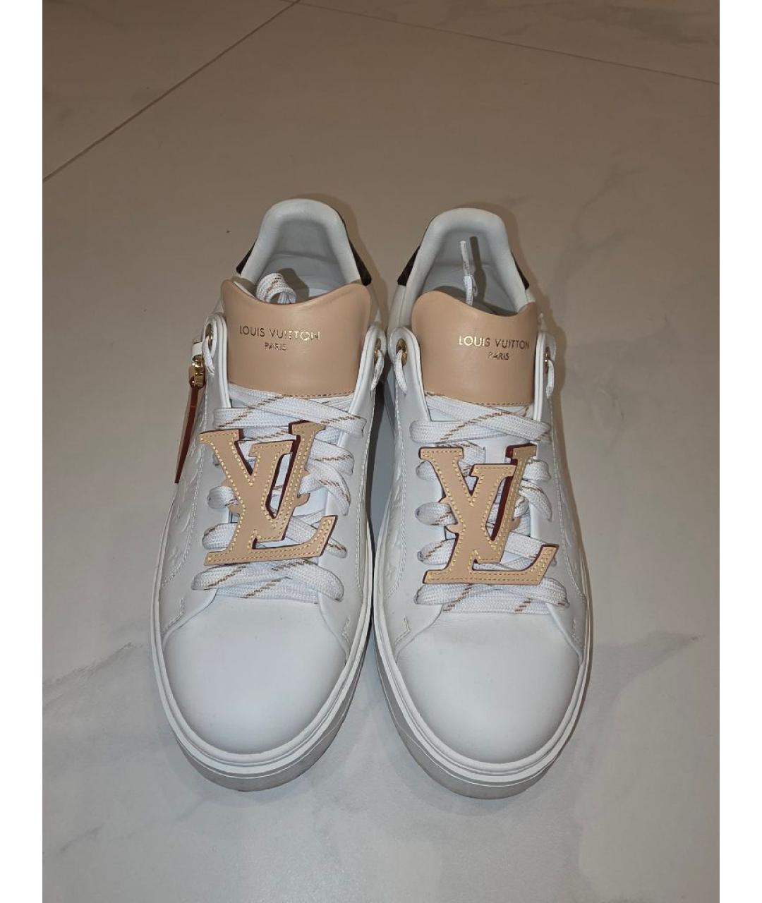 LOUIS VUITTON Белые кожаные кеды, фото 2