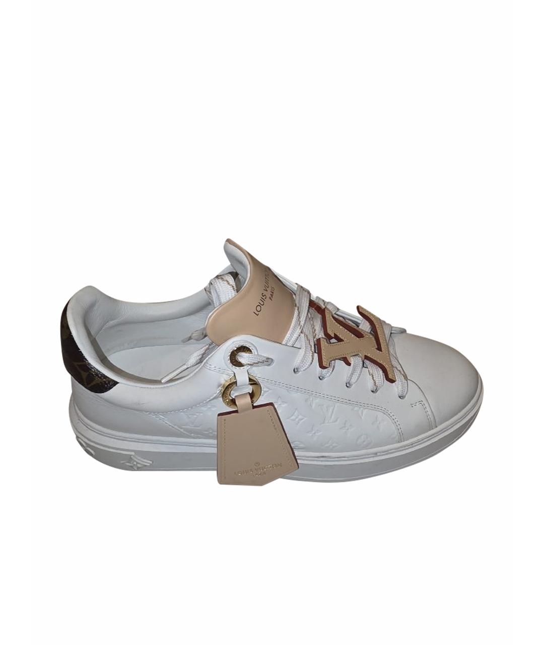 LOUIS VUITTON Белые кожаные кеды, фото 1