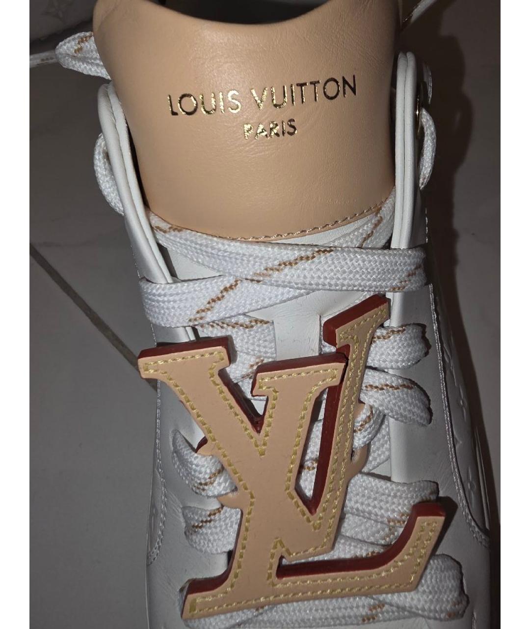 LOUIS VUITTON Белые кожаные кеды, фото 5