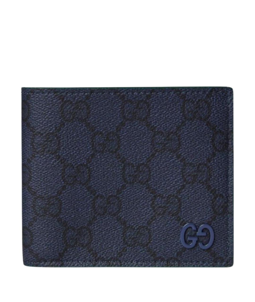 GUCCI Темно-синий кожаный кошелек, фото 1