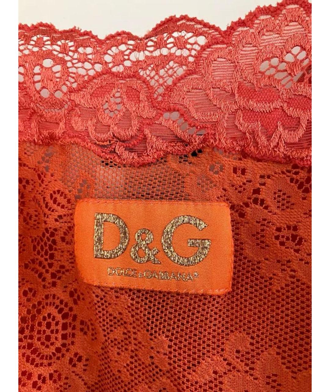 DOLCE&GABBANA Оранжевая кружевная майка, фото 7